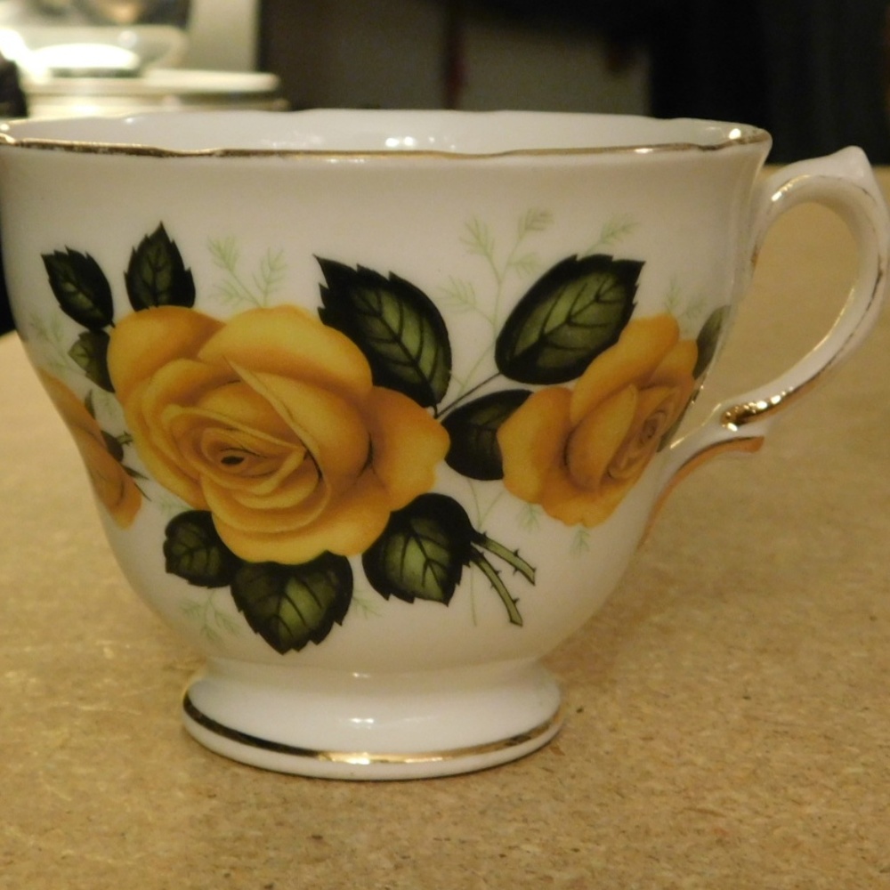Royal Vale Bone China Yellow Rose Teacup